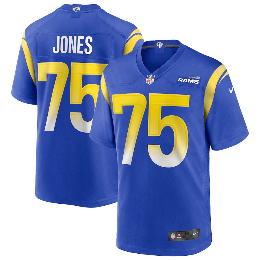Men Los Angeles Rams 75 Deacon Jones Nike Royal Game NFL Jersey